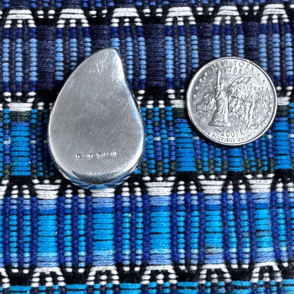 Teardrop Pendant Sterling Silver 925 Signed SU C Thailand - Picture 6 of 8